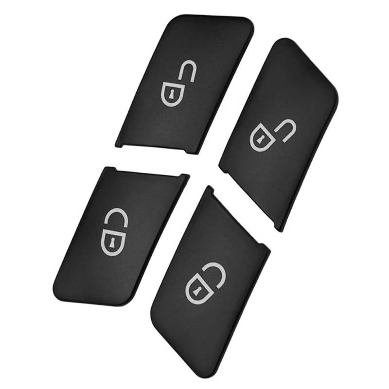 ningqonggongshi Auto Innenraum Tuning Kompatibel Mit Benz Für GLA CLA GLK GLE CLS ML GL A B C E-Klasse 4 Stück Autotür-Entriegelungsknöpfe Pailletten Dekoration Abdeckung Trim(Black) von ningqonggongshi