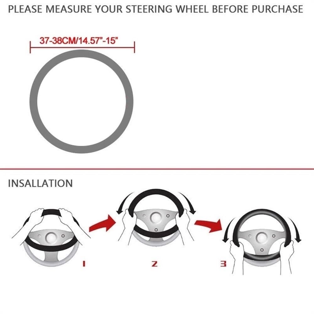 ningqonggongshi Auto Innenraum Tuning Kompatibel Mit Civic 2004–2015 Auto-Lenkradabdeckung PU ​​rutschfestes Auto-Zubehör(White) von ningqonggongshi
