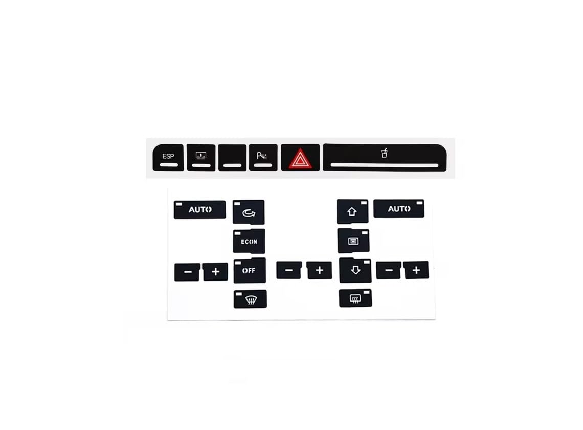 ningqonggongshi Auto Innenraum Tuning Kompatibel Mit Für A4 B6 B7 2000-2008 Reparaturaufkleber Fensterheberschalter Knopf Reparatursatz Armaturenbrett Panel ESP Alarm Klima(AC Type B) von ningqonggongshi