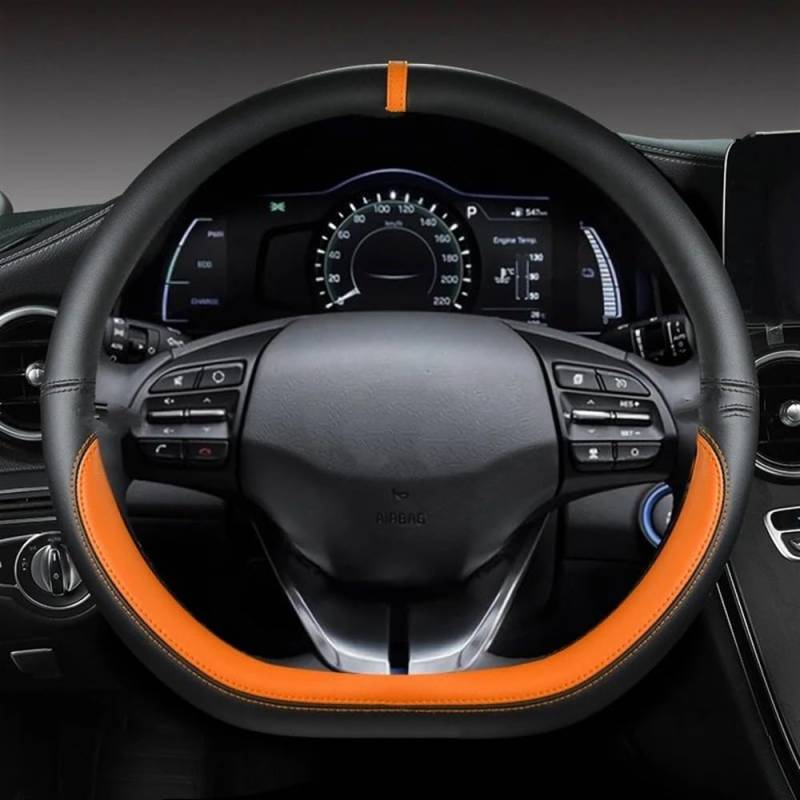 ningqonggongshi Auto Innenraum Tuning Kompatibel Mit Hyundai Für Ioniq 2016 2017 2018 2019 2020 2021 2022 Auto-Lenkradabdeckung D-Form PU Auto-Innenraum(Orage) von ningqonggongshi