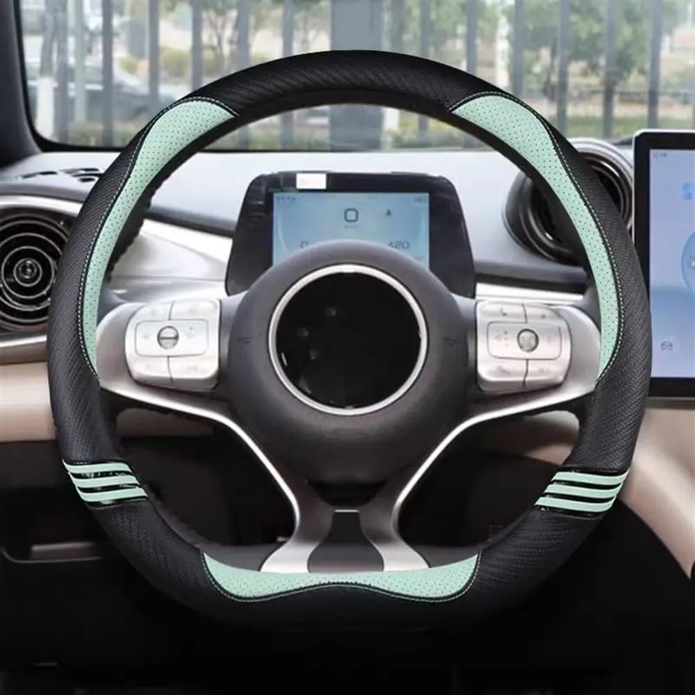 ningqonggongshi Auto Innenraum Tuning Kompatibel mit BYD Für Atto 3 Für EV Für Yuan Plus 2022 2023 PU Sport D Form Auto Lenkrad Abdeckung(Green) von ningqonggongshi
