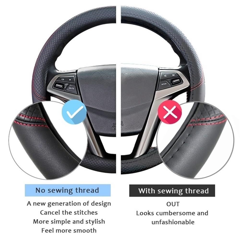 ningqonggongshi Auto Innenraum Tuning Kompatibel mit Jeep Für Renegade PU Auto Lenkrad Abdeckung Anti-rutsch Auto Innen Zubehör(Black) von ningqonggongshi