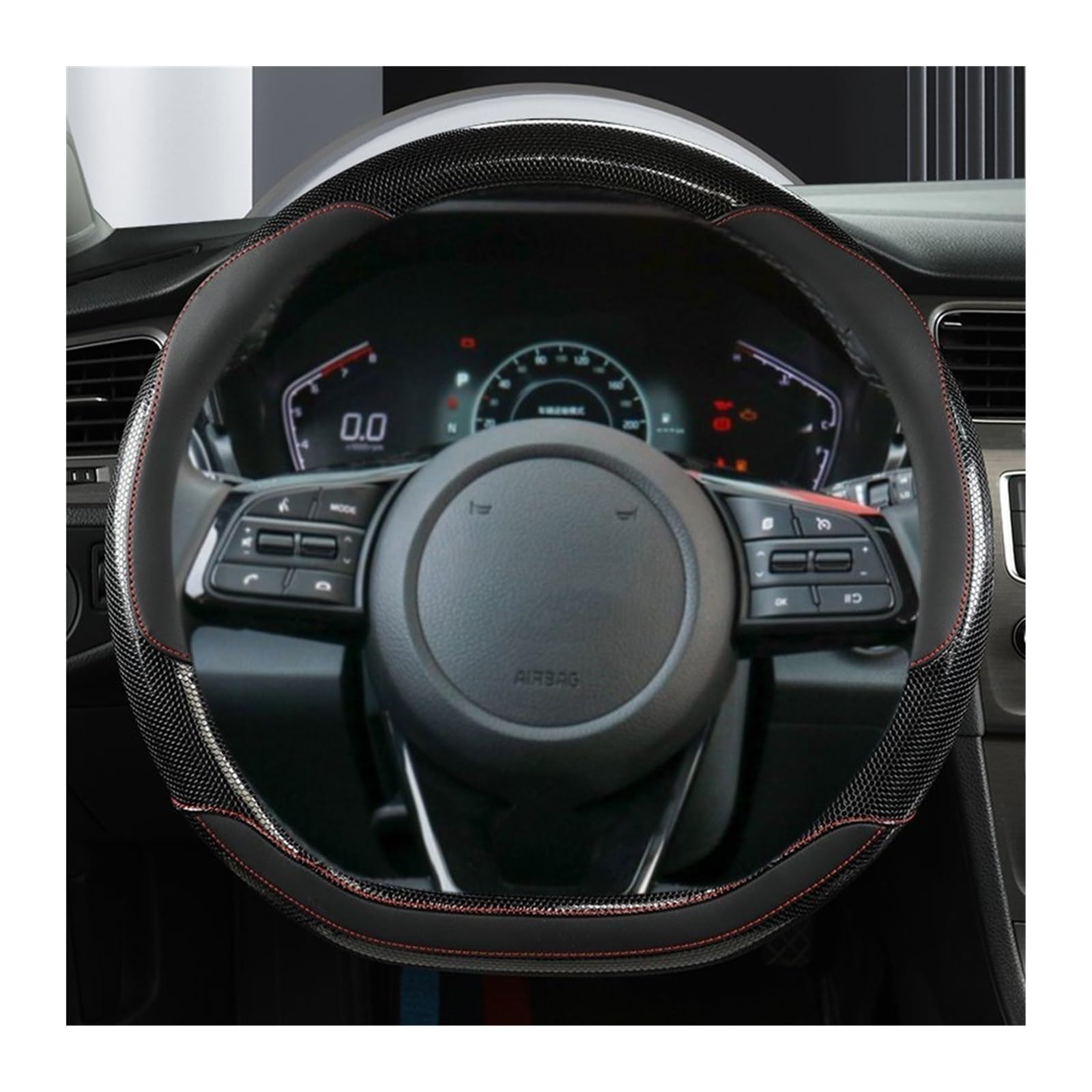 ningqonggongshi Auto Innenraum Tuning Kompatibel mit Kia Für KX5 Für Sportage 4 Für MK4 2017 2018 2019 2020 2021 D Form Auto Lenkrad Abdeckung PU Schutz Innen(1) von ningqonggongshi