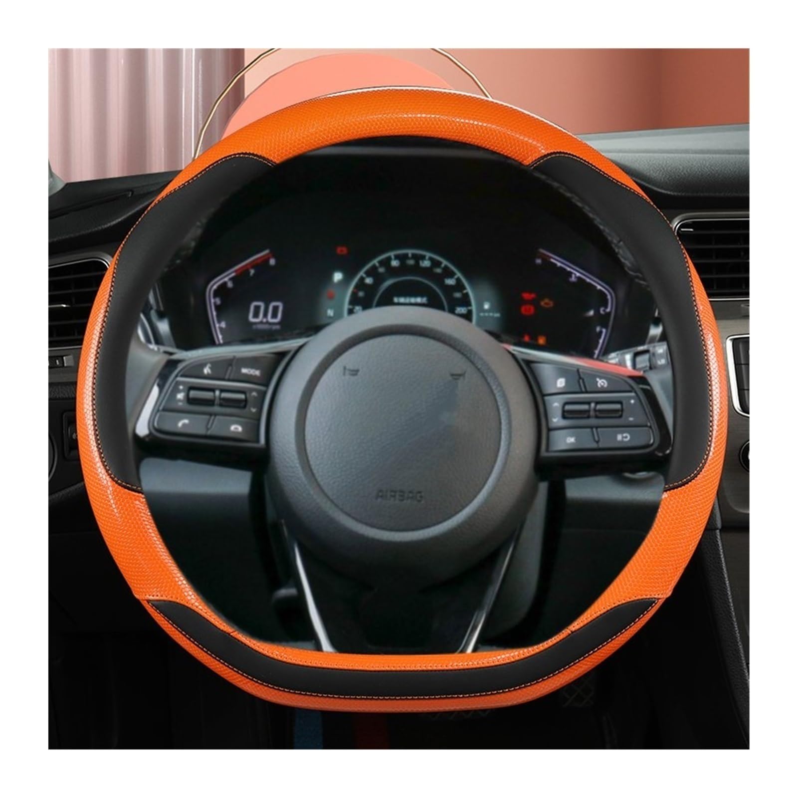 ningqonggongshi Auto Innenraum Tuning Kompatibel mit Kia Für Stonic Für KX1 2017 2018 2019 2020 2021 Für K3 Für K5 2022 D Form Auto Lenkrad Abdeckung PU Schutz Innen(3) von ningqonggongshi