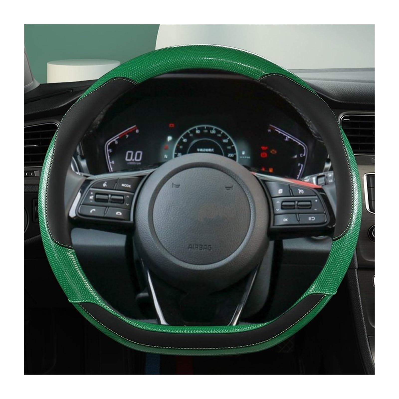 ningqonggongshi Auto Innenraum Tuning Kompatibel mit Kia Für Stonic Für KX1 2017 2018 2019 2020 2021 Für K3 Für K5 2022 D Form Auto Lenkrad Abdeckung PU Schutz Innen(5) von ningqonggongshi