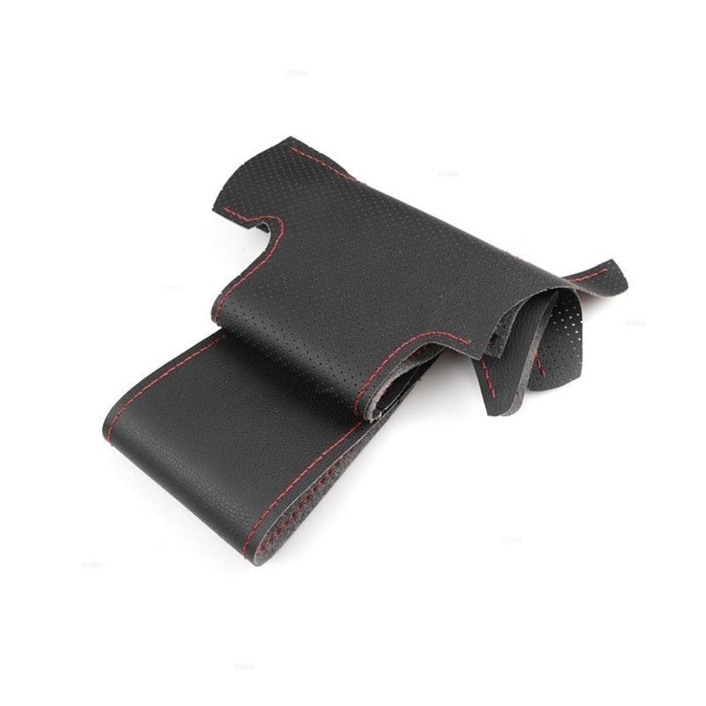 ningqonggongshi Auto Innenraum Tuning Kompatibel mit Kia für Rio für Rio5 2006 2007 2008 2009 Auto-Lenkrad perforiertes PU-Abdeckungsgeflecht(Black-red line) von ningqonggongshi