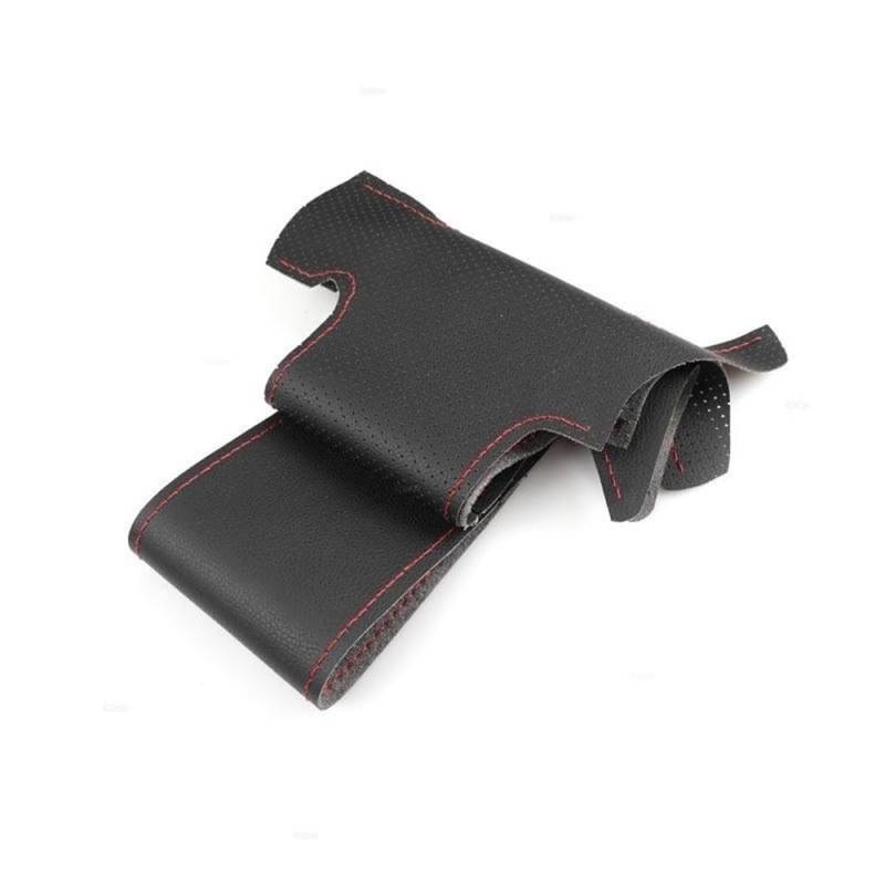 ningqonggongshi Auto Innenraum Tuning Kompatibel mit Kia für Rio für Rio5 2006 2007 2008 2009 Auto-Lenkrad perforiertes PU-Abdeckungsgeflecht(Black-red line) von ningqonggongshi