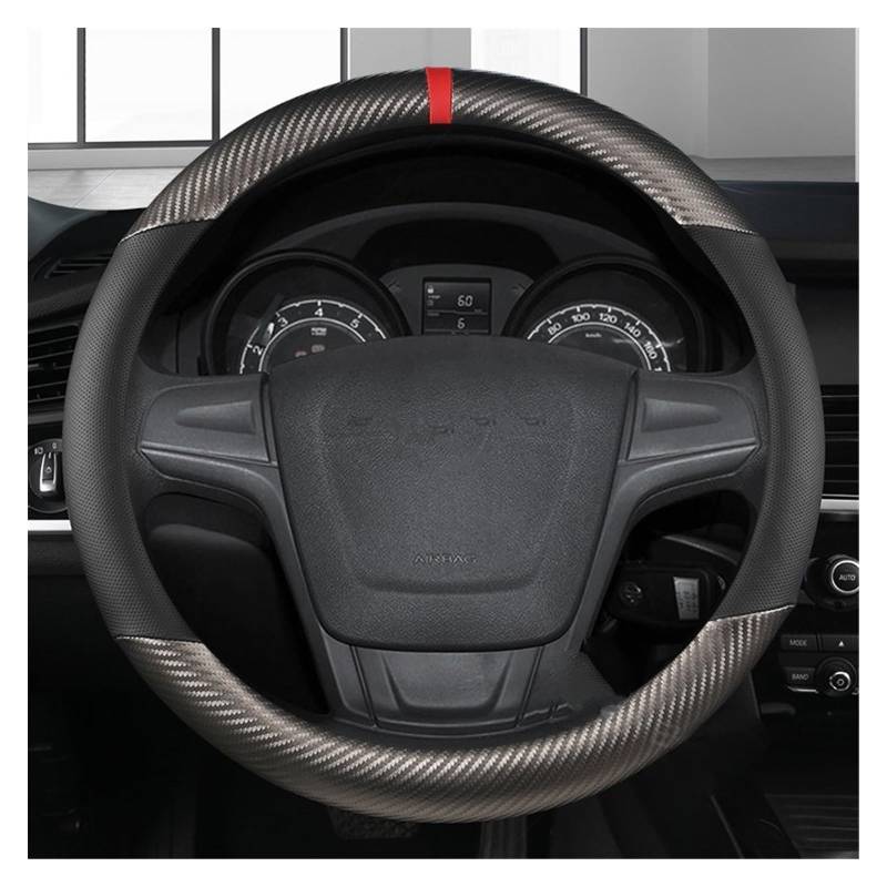ningqonggongshi Auto Innenraum Tuning Kompatibel mit MG Für 3 5 6 7 ZS HS GS EHS EZS GT EV RX Carbon Faser PU Auto Lenkrad Abdeckung 15 Zoll/38 cm Währung Zubehör(Gray,O Shape) von ningqonggongshi