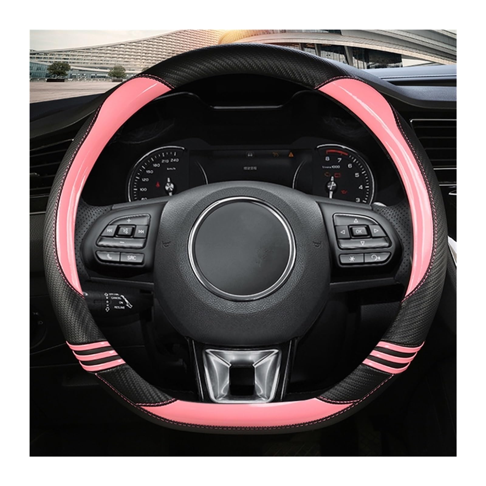 ningqonggongshi Auto Innenraum Tuning Kompatibel mit MG Für HS Für ZS Für HS Für MG3 Für ZST Für EHS Für MG5 Für MG6 Für GS Für ZS Für EV Auto Lenkrad Abdeckung D Typ(2) von ningqonggongshi