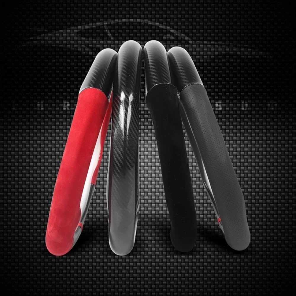 ningqonggongshi Auto Innenraum Tuning Kompatibel mit Nissan Für Qashqai J11 Für X-Trail T32 2015-2021 Auto Lenkrad Abdeckung Carbon Faser PU(Type C O Shape) von ningqonggongshi