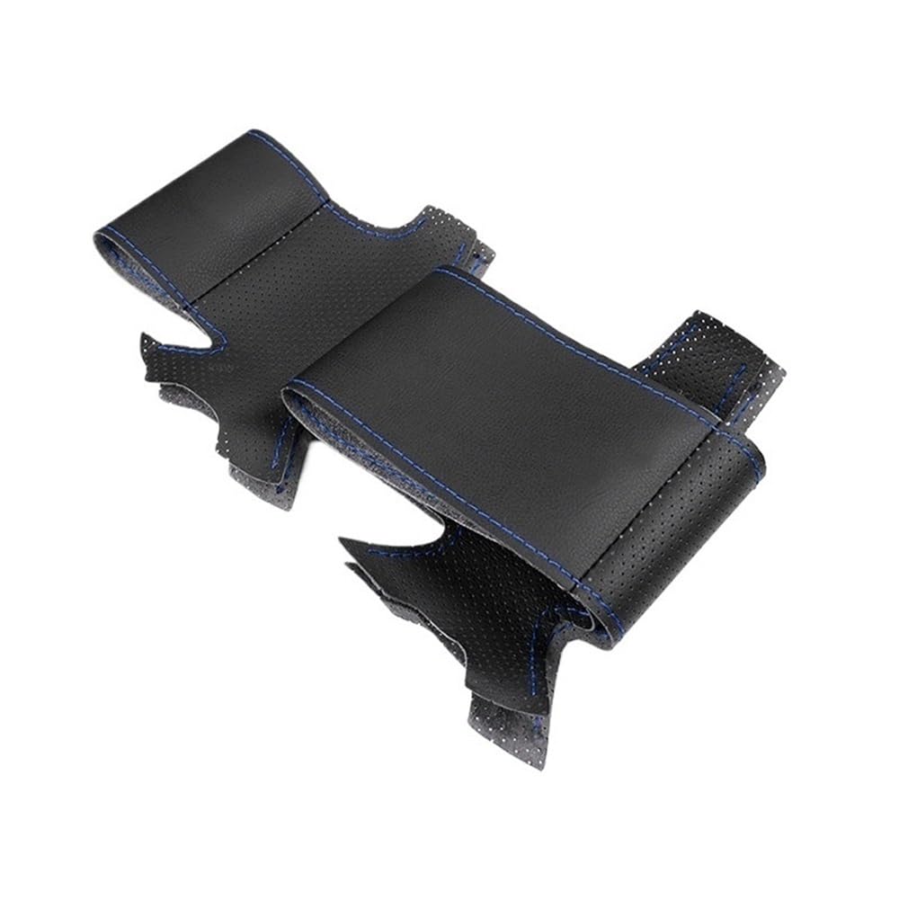 ningqonggongshi Auto Innenraum Tuning Kompatibel mit Skoda für O&ctavia 1999 2000 2001 2002 2003 2004 2005 Weiche perforierte PU-Handgeflecht-Auto-Lenkradabdeckung(Black-Blue line) von ningqonggongshi