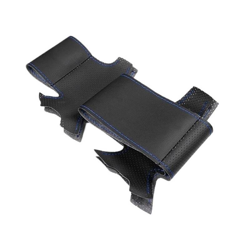 ningqonggongshi Auto Innenraum Tuning Kompatibel mit Skoda für O&ctavia 1999 2000 2001 2002 2003 2004 2005 Weiche perforierte PU-Handgeflecht-Auto-Lenkradabdeckung(Black-Blue line) von ningqonggongshi