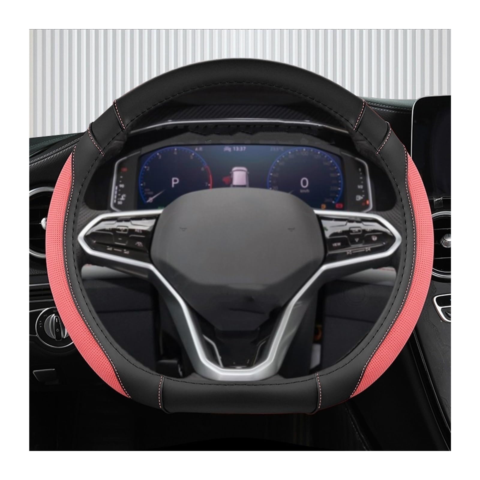 ningqonggongshi Auto Innenraum Tuning Kompatibel mit VW für Golf 8 MK8 VIII für Golf R GTI 2019 2020 2021 2022 Auto-Lenkrad-Abdeckungsschutz Innenzubehör(9) von ningqonggongshi