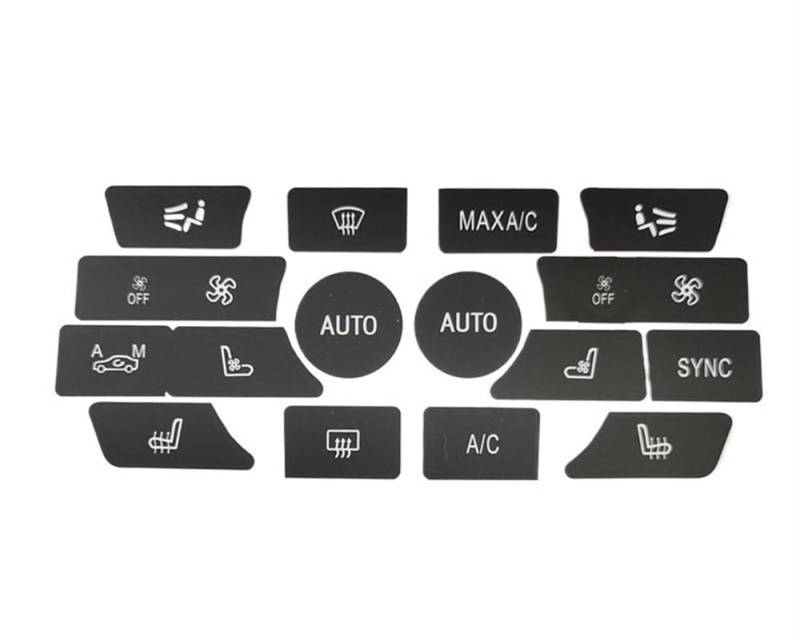 ningqonggongshi Auto Innenraum Tuning Kompatibel mit X5 F15 2013-2018 für X6 F16 2014-2020 Auto-Armaturenbrett-Klimaanlage AC-Taste Heizungsschalter Aufkleber Aufkleber(C2 16pcs with Off) von ningqonggongshi