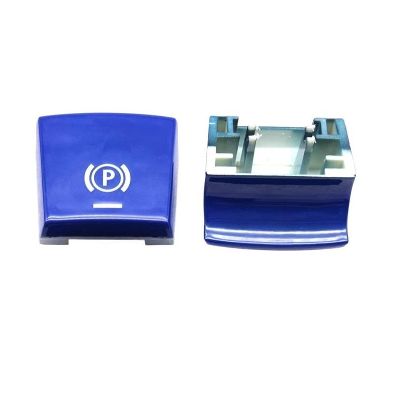ningqonggongshi Auto Innenraum Tuning Kompatibel mit X5 X6 F15 F16 2009-2017 Elektronischer Handbrems-Parkschalter P Auto H-Knopf-Abdeckungsverkleidung Innenraum(Model B-Blue P) von ningqonggongshi