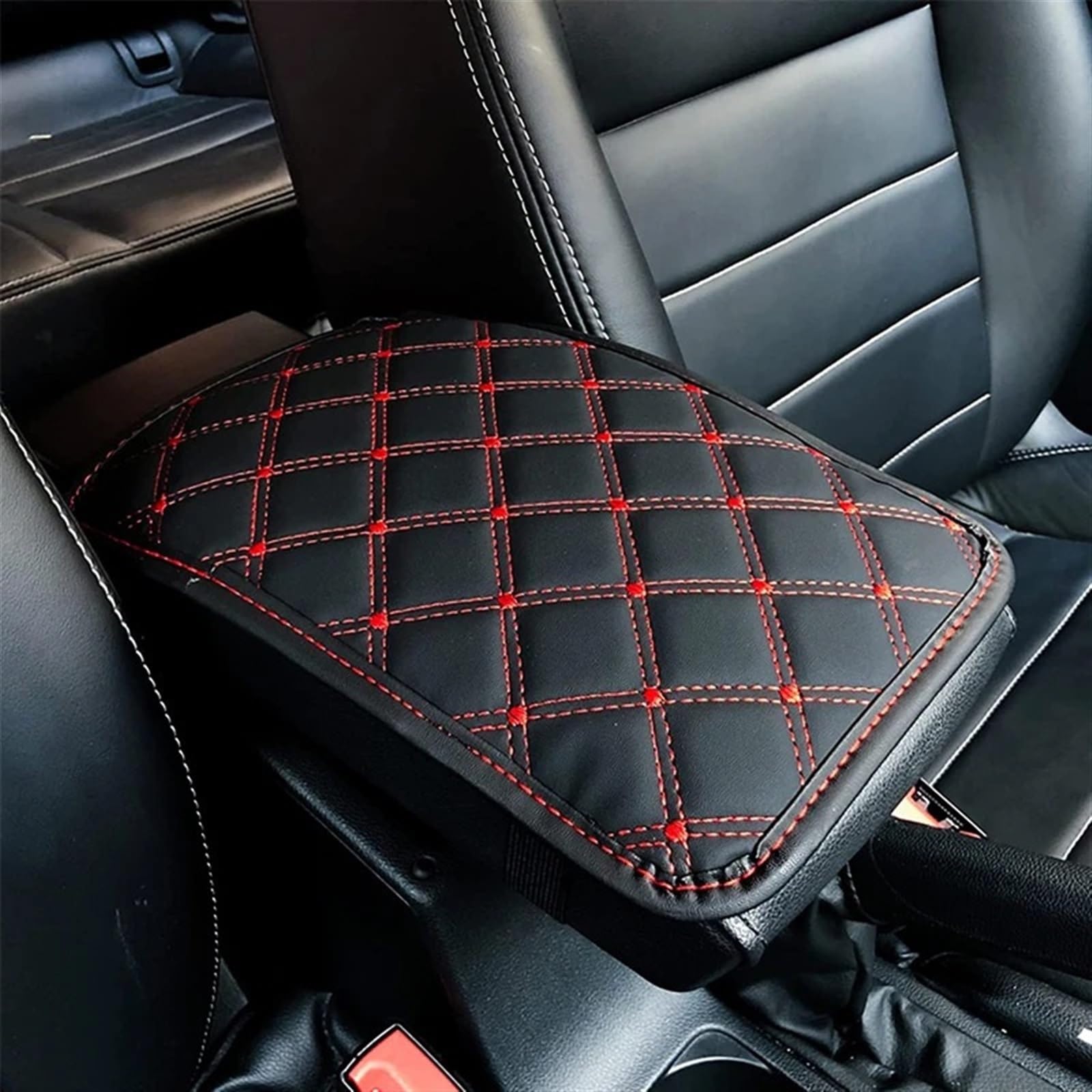 ningqonggongshi Auto Innenraum Tuning PU Auto Armlehne Matte Universal Innen Auto Armlehnen Lagerung Box Matten wasserdichte Kissen Abdeckung Armlehne Schutz Innen(2) von ningqonggongshi
