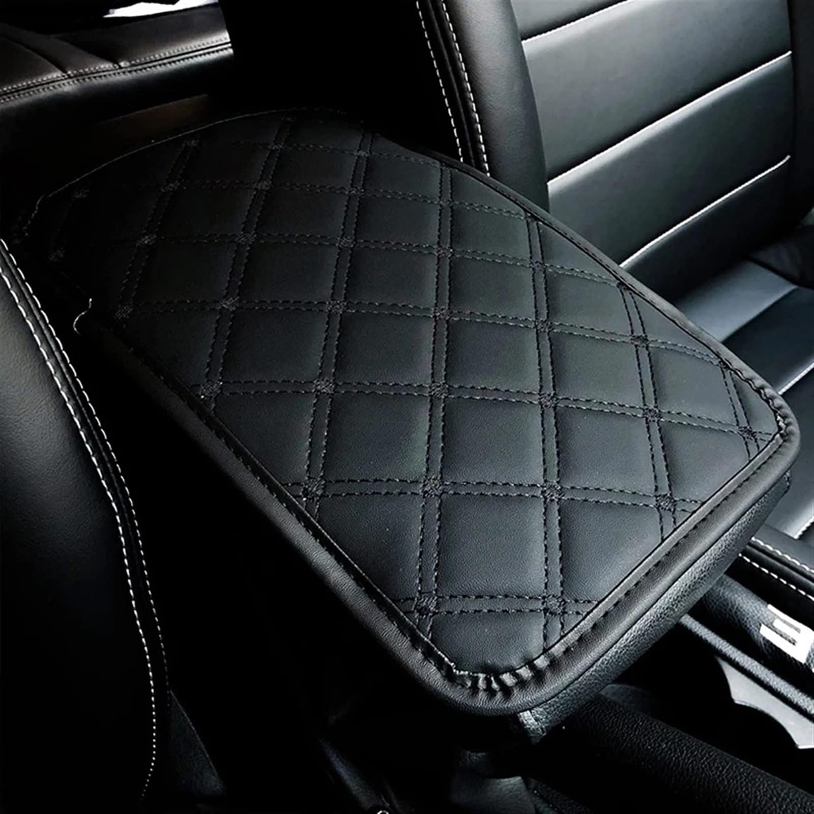 ningqonggongshi Auto Innenraum Tuning PU Auto Armlehne Matte Universal Innen Auto Armlehnen Lagerung Box Matten wasserdichte Kissen Abdeckung Armlehne Schutz Innen(3) von ningqonggongshi
