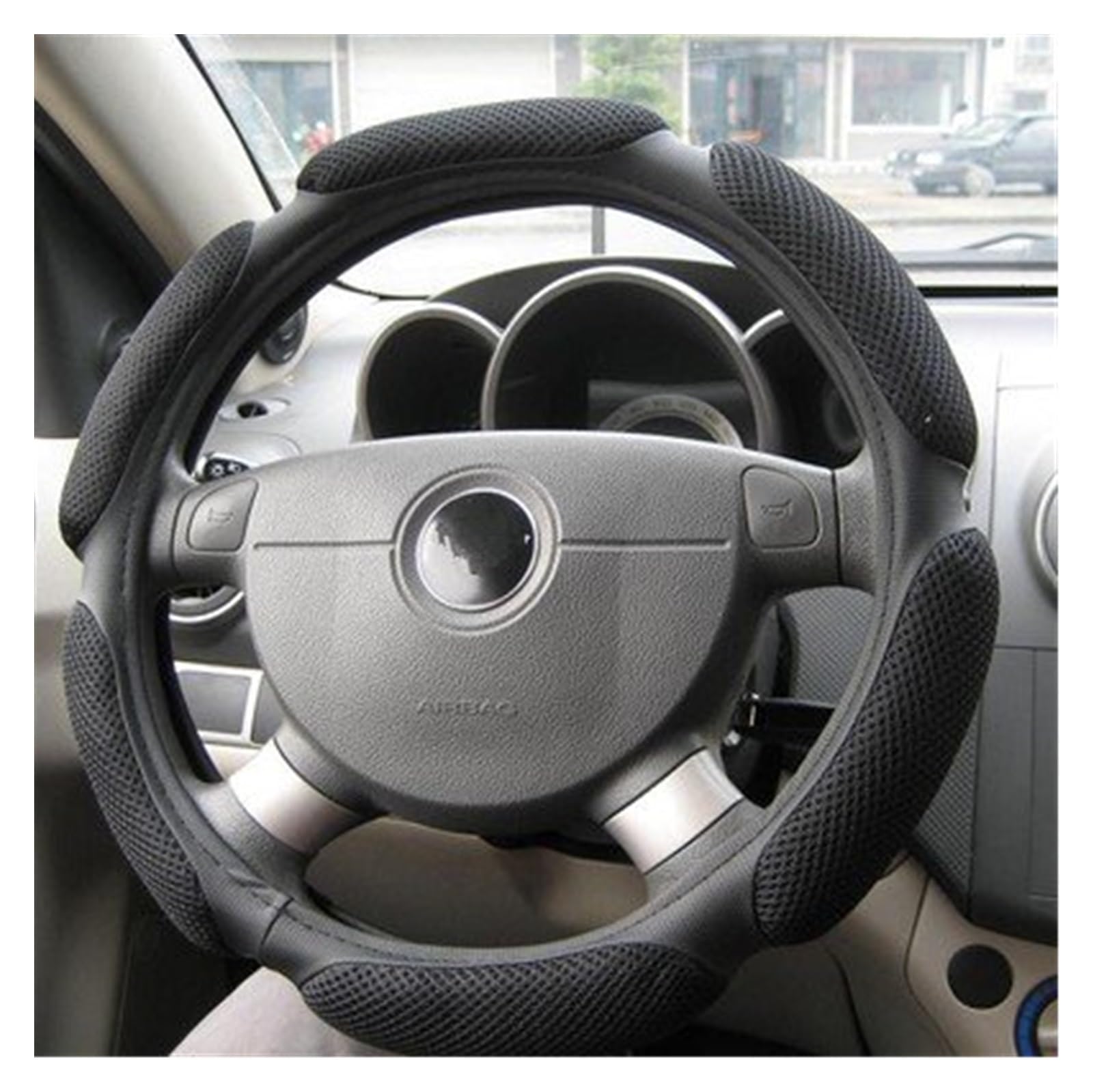 ningqonggongshi Auto Innenraum Tuning Universal Größe Sport 38CM Auto Lenkrad Abdeckung Mesh Material Atmungsaktivität Auto Abdeckung Automobil Persönlichkeit Weichen Bequemen(3) von ningqonggongshi