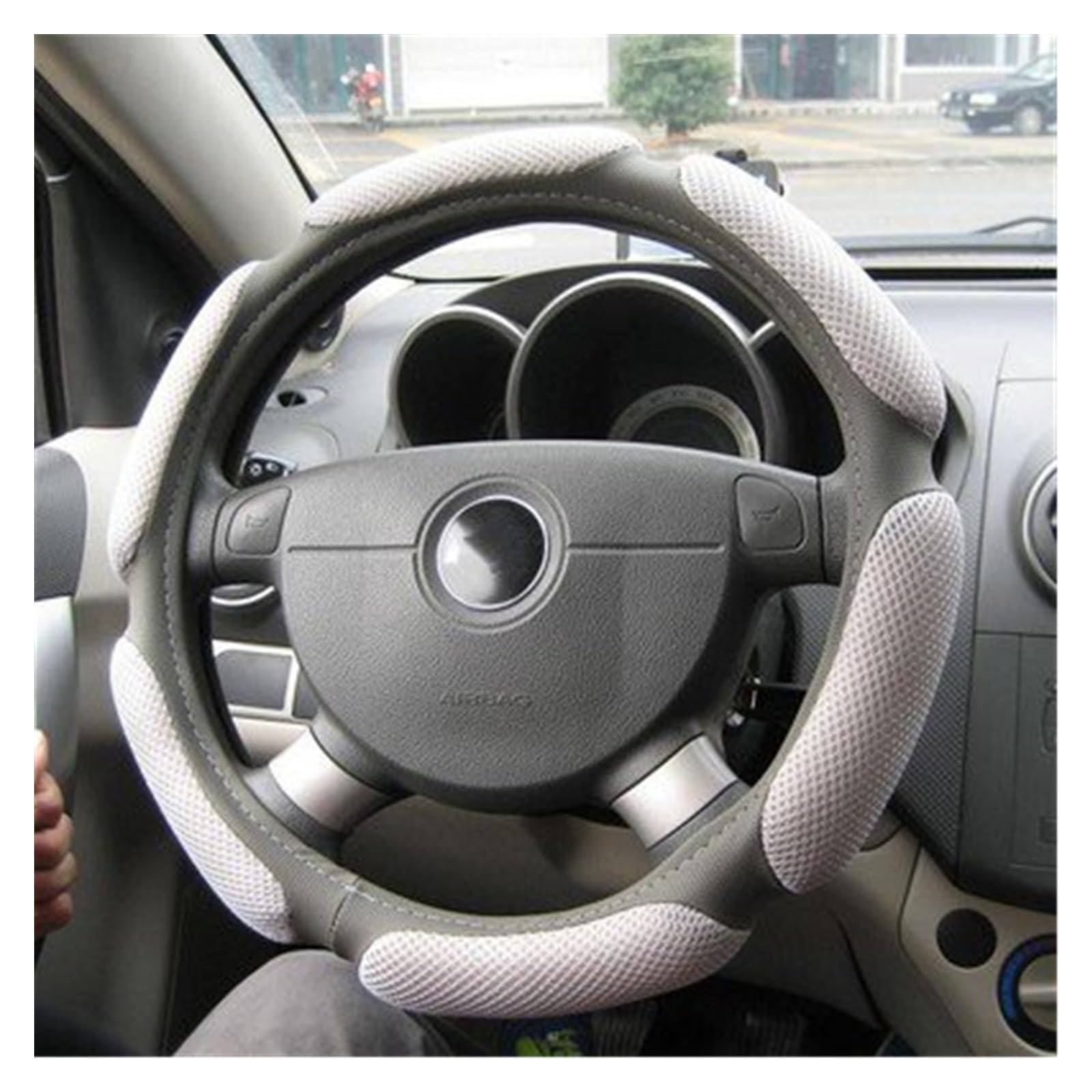 ningqonggongshi Auto Innenraum Tuning Universal Größe Sport 38CM Auto Lenkrad Abdeckung Mesh Material Atmungsaktivität Auto Abdeckung Automobil Persönlichkeit Weichen Bequemen(4) von ningqonggongshi