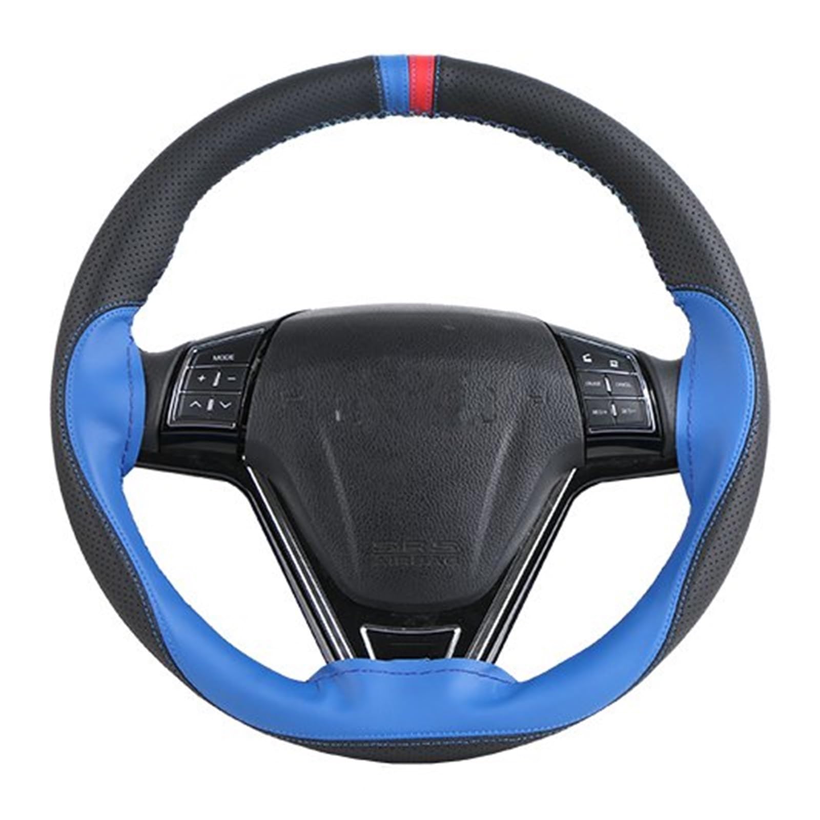 ningqonggongshi Auto Innenraum Tuning rutschfeste atmungsaktive weiche PU-Auto-Lenkradabdeckung 38 cm Lenkrad mit Nadeln und Faden Auto-Innenausstattung,(2) von ningqonggongshi