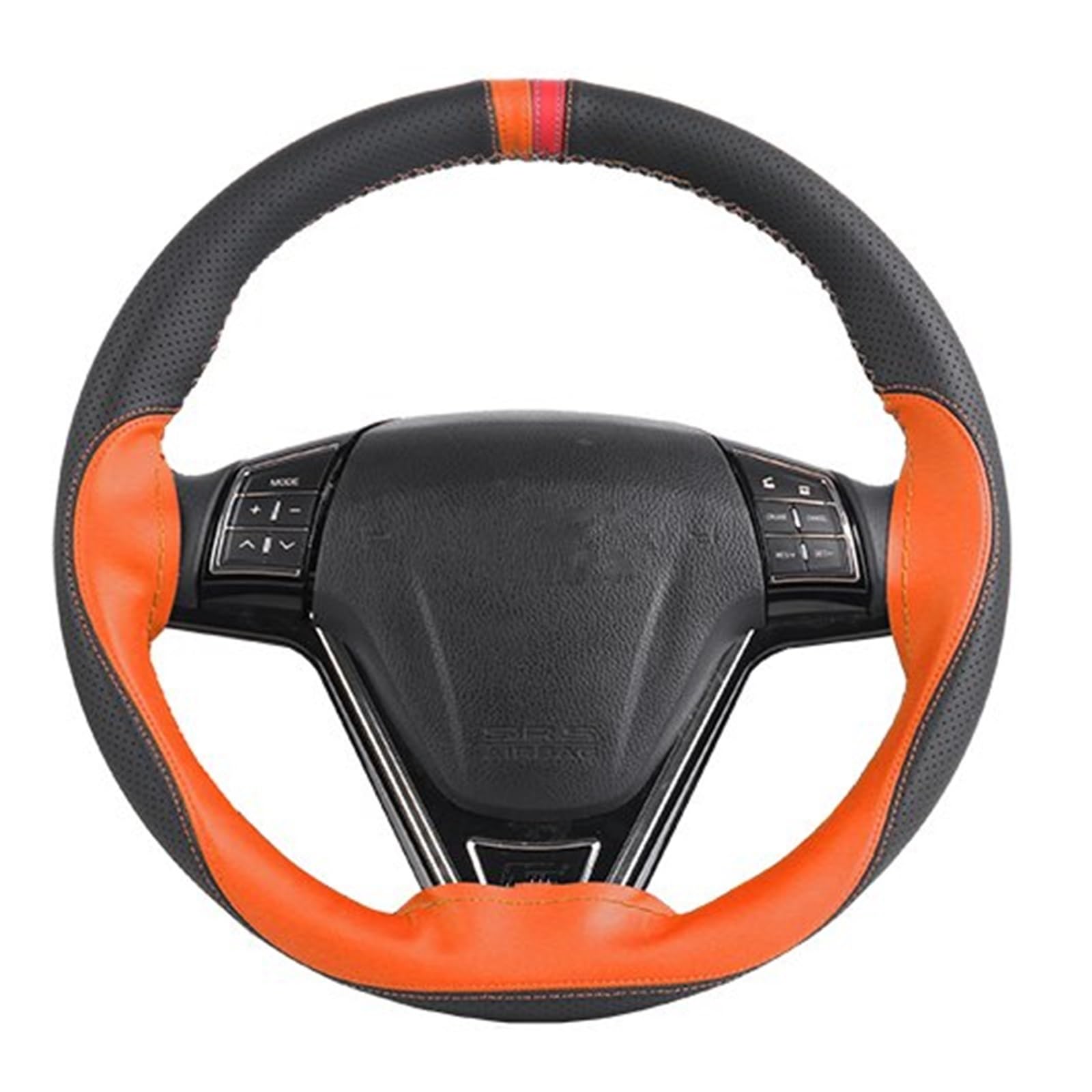 ningqonggongshi Auto Innenraum Tuning rutschfeste atmungsaktive weiche PU-Auto-Lenkradabdeckung 38 cm Lenkrad mit Nadeln und Faden Auto-Innenausstattung,(5) von ningqonggongshi