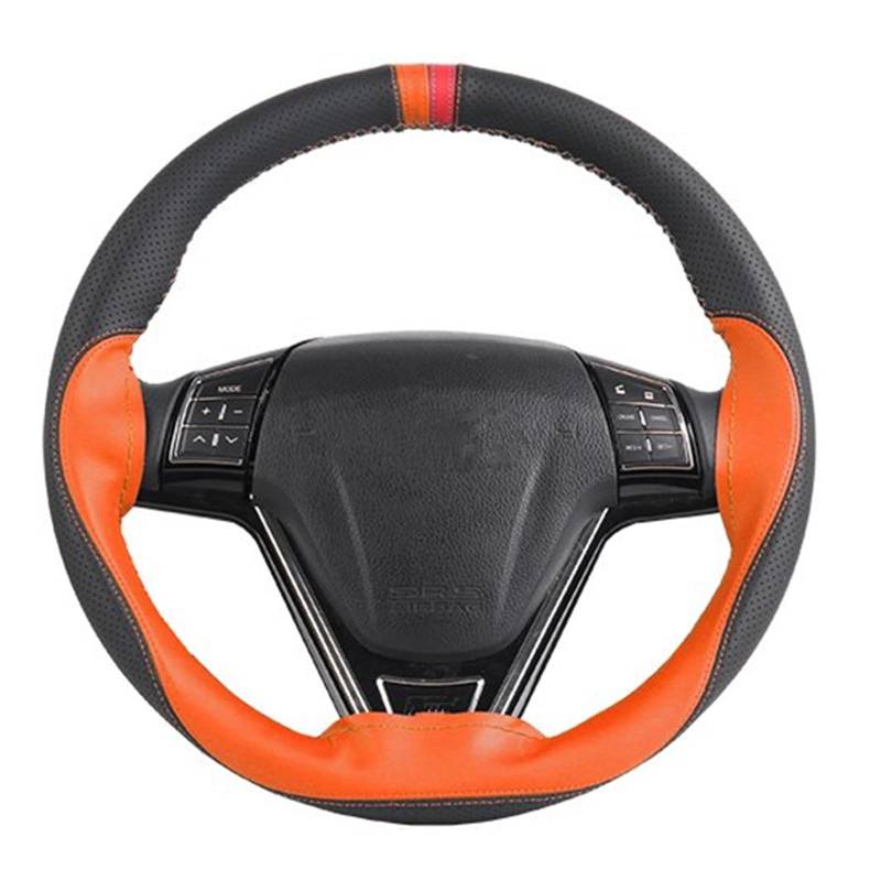 ningqonggongshi Auto Innenraum Tuning rutschfeste atmungsaktive weiche PU-Auto-Lenkradabdeckung 38 cm Lenkrad mit Nadeln und Faden Auto-Innenausstattung,(5) von ningqonggongshi
