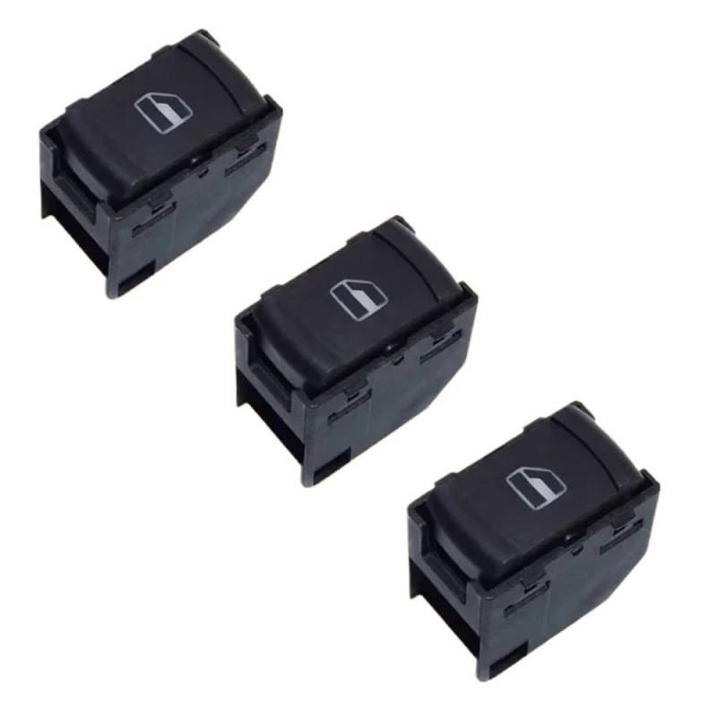 ningqonggongshi Fensterheber Knopf 1J4959857 3BD959857 Kompatibel Mit VW Für Passat Für Golf MK4 1999-2005 Power Fenster Control Schalter Taste Rotes Licht 9pin(3 PCS) von ningqonggongshi