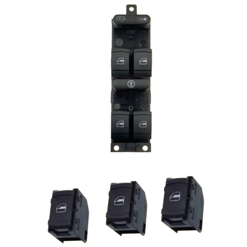 ningqonggongshi Fensterheber Knopf 1J4959857 3BD959857 Kompatibel Mit VW Für Passat Für Golf MK4 1999-2005 Power Fenster Control Schalter Taste Rotes Licht 9pin(People Set) von ningqonggongshi