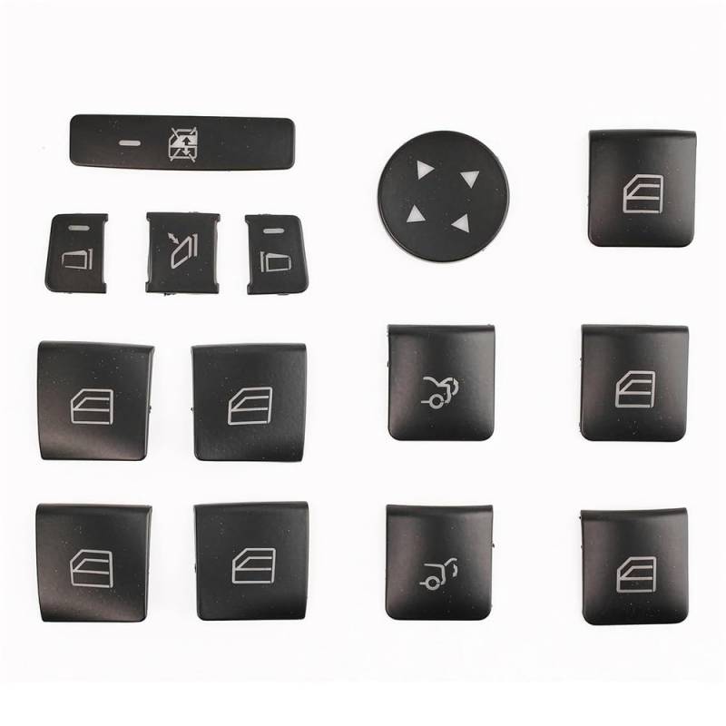 ningqonggongshi Fensterheber Knopf Kompatibel Mit Benz Für CLA 180 200 250 GLA 180 200 250 2013–2019 14 X Autoteile Fensterschalter-Knopf-Reparaturaufkleber von ningqonggongshi