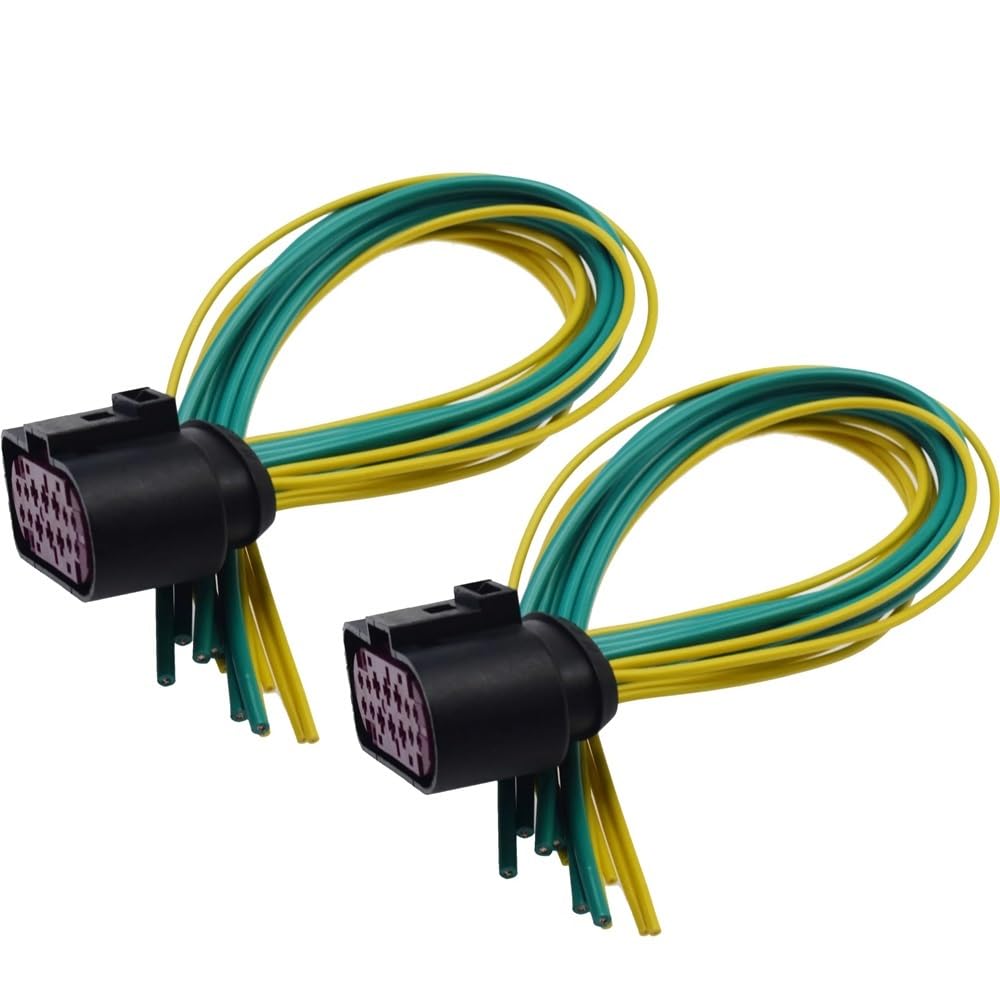 ningqonggongshi Kfz Sensorstecker Kompatibel Mit Dodge Für Ram 1500 2500 2013–2018 14-poliger Projektor-Scheinwerfer-Scheinwerfer-Kabelbaum-Anschluss Pigtail-Steckerkabel(2 Pieces) von ningqonggongshi