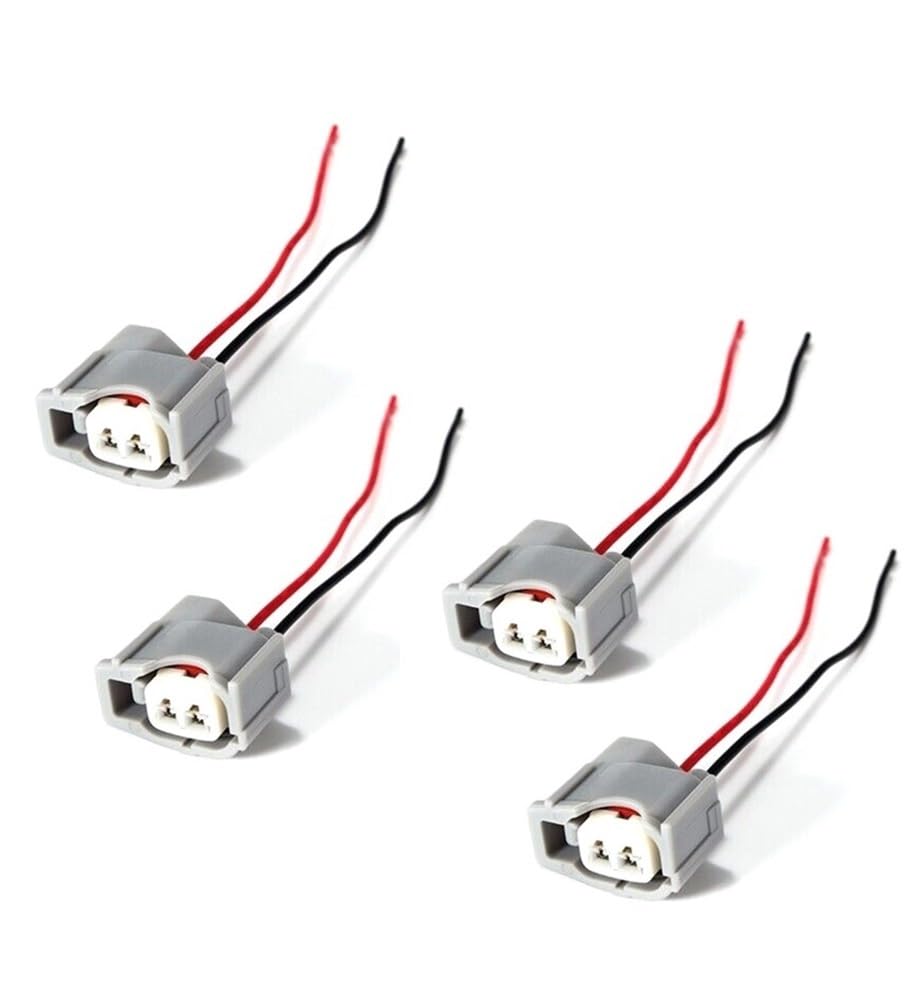 ningqonggongshi Kfz Sensorstecker Kompatibel Mit Mitsubishi Für Eclipse Für Endeavor 2-poliger Stecker Und Buchse Für Kraftstoffeinspritzdüsen Stecker Mit Kabel 6189-0611 90980-11875(4 pcs) von ningqonggongshi