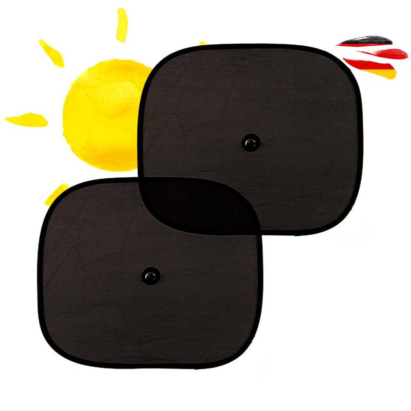 2er Set Sonnenschutz Auto mit UV Schutz UPF für Babys, Kinder, Sonnenschutz für Seitenscheibe mit Saugnapf, Fensterschutz Verdunkelung, faltbarer Sonnenblende für PKW, Fahrzeug, Protection, verdunkeln von njoyn