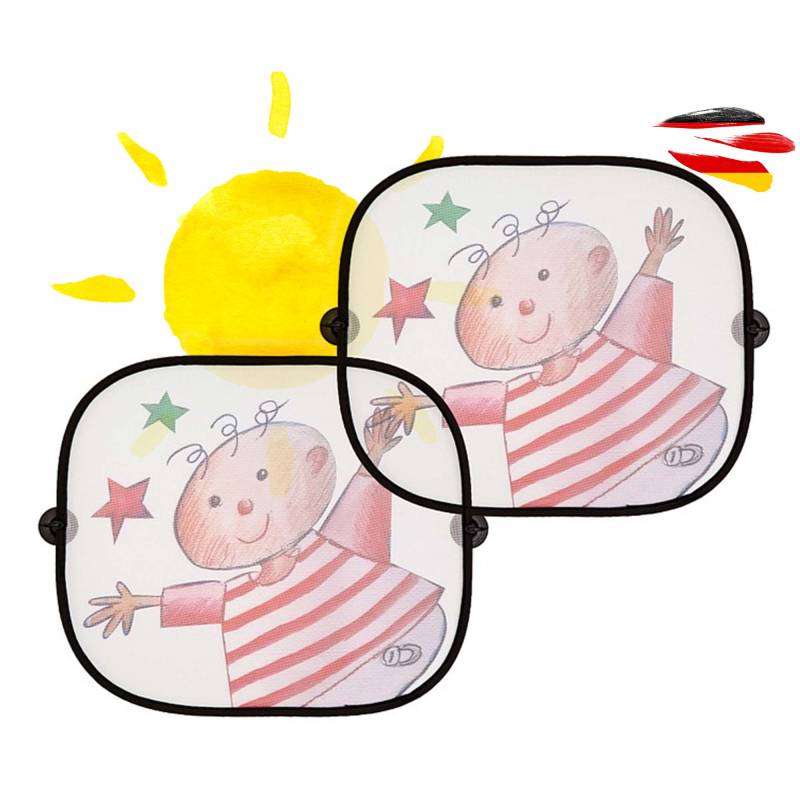 2er Set Sonnenschutz für Auto mit UV-Schutz UPF für Seitenscheibe, Sonnenblende für Baby, Kind u. Familie mit 2 Saugnäpfen für besseren Halt, Fensterschutz Verdunkelung für PKW, Fahrzeug, Autozubehör von njoyn