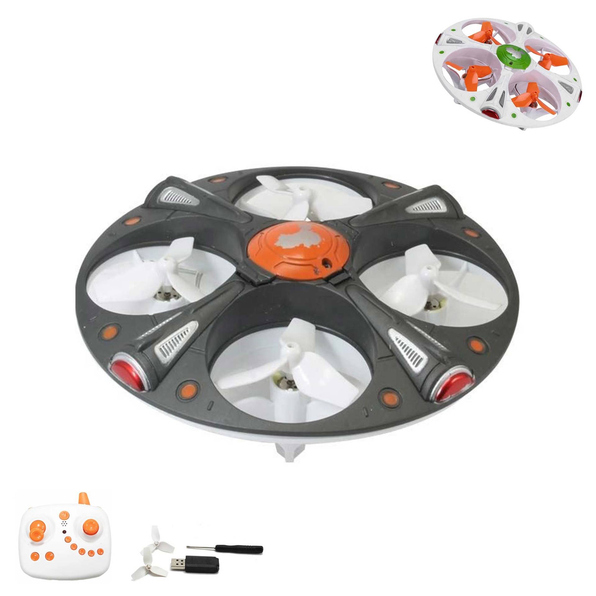 RC ferngesteuerte 4-Kanal Drohne, Mini Quadcopter mit automatischer Rückholfunktion, 3D-Flip, Geschwindigkeitsregler u. Rotorblattschutz, Spielzeug UFO-Drone m. LED-Beleuchtung f. Kinder u. Erwachsene RC ferngesteuerte 4-Kanal Drohne, Mini Quadcopter mit automatischer Rückholfunktion, 3D-Flip, Geschwindigkeitsregler u. Rotorblattschutz, Spielzeug UFO-Drone m. LED-Beleuchtung f. Kinder u. Erwachsene von njoyn