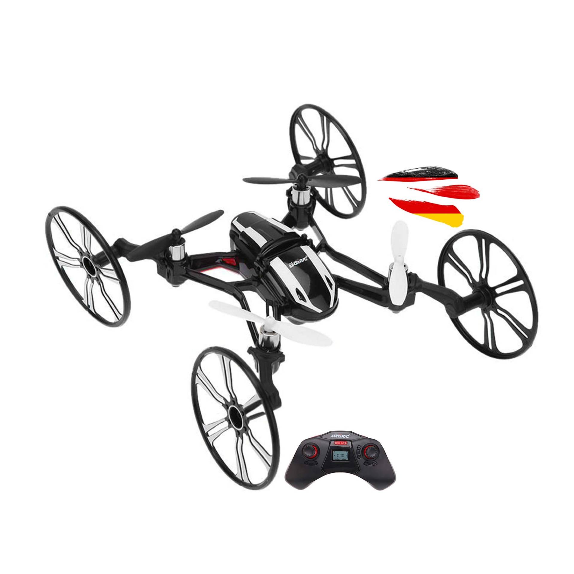 RC ferngesteuerte 4-in-1 Hybrid-Drohne mit HD-Kamera, Quadcopter mit LED-Beleuchtung, Quadcopter für Flug- u. Bodeneinsätze, Drone mit 3D-Flip Looping, Spielzeug Quadrocopter für Kinder und Erwachsene RC ferngesteuerte 4-in-1 Hybrid-Drohne mit HD-Kamera, Quadcopter mit LED-Beleuchtung, Quadcopter für Flug- u. Bodeneinsätze, Drone mit 3D-Flip Looping, Spielzeug Quadrocopter für Kinder und Erwachsene von njoyn