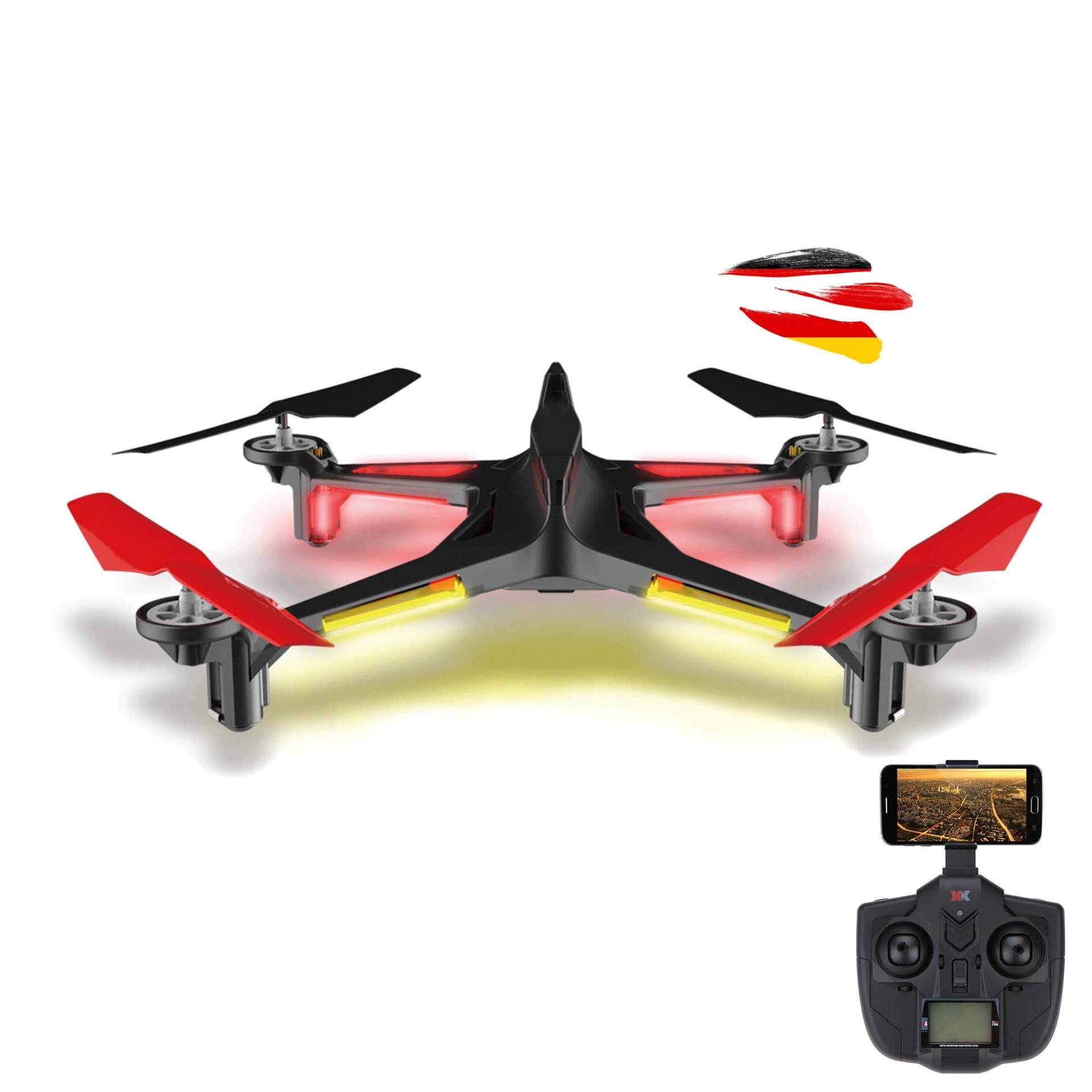 RC ferngesteuerte Drohne mit FPV WiFi HD-Kamera, LED Alien Quadcopter mit Echtzeitübertragung, Quadcopter mit Rückholfunktion, Drone mit Headless-Mode, Spielzeug Quadrocopter für Kinder und Erwachsene RC ferngesteuerte Drohne mit FPV WiFi HD-Kamera, LED Alien Quadcopter mit Echtzeitübertragung, Quadcopter mit Rückholfunktion, Drone mit Headless-Mode, Spielzeug Quadrocopter für Kinder und Erwachsene von njoyn