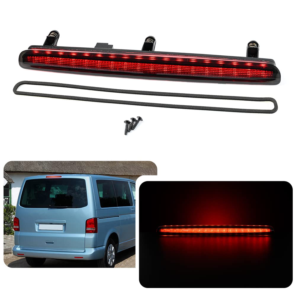 njssjd 1 x dritte Bremsleuchte mit Rauchglas, hohe Halterung, Bremslicht für VW T5 Transporter Multivan Caravelle Heckklappe High Level 3. Bremslicht von njssjd