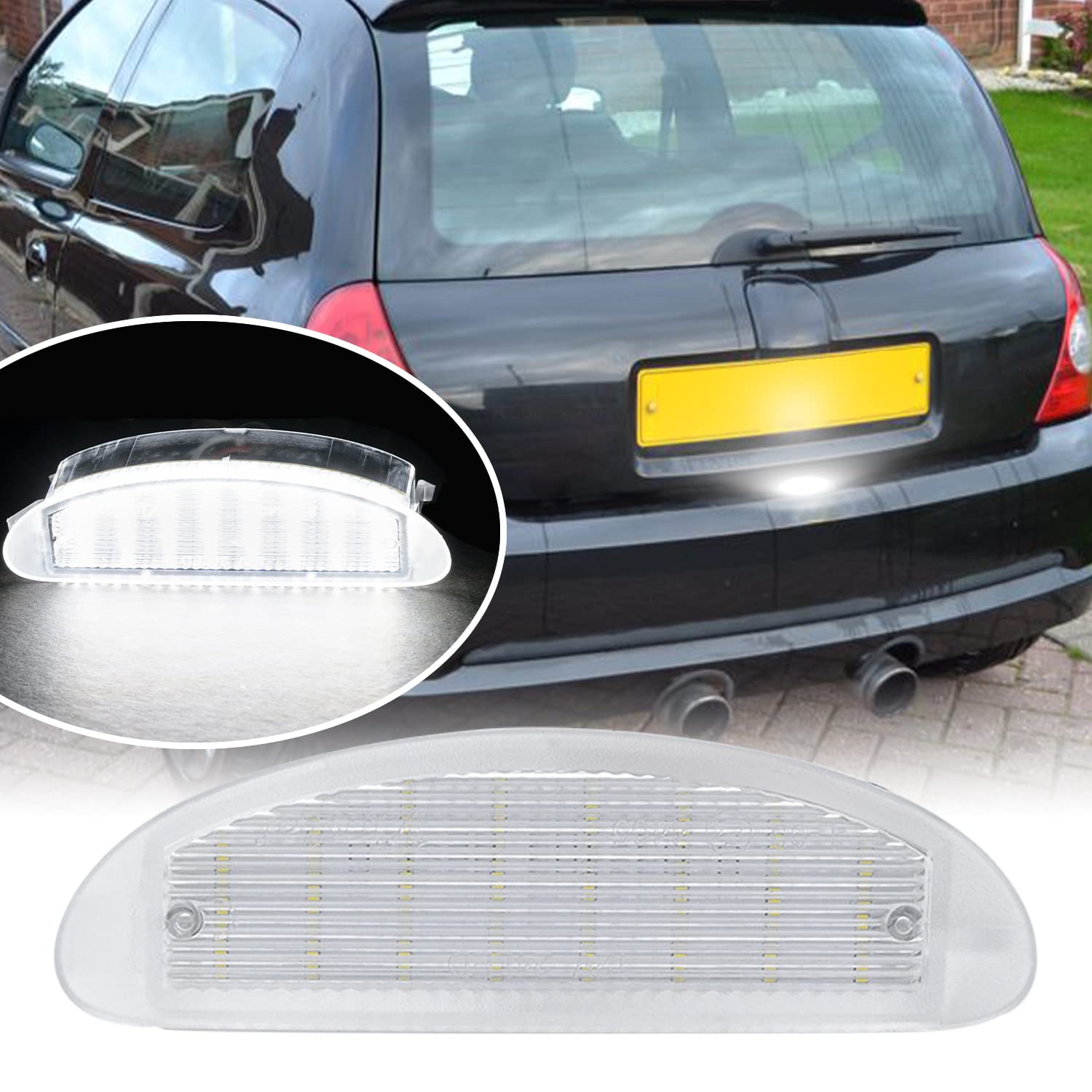 njssjd 1 x LED-Kennzeichenbeleuchtung für Renault Clio MK2 98–05 Twingo MK1 93–07 Tag-Lampe OEM # 7700410754, 7700433414 njssjd 1 x LED-Kennzeichenbeleuchtung für Renault Clio MK2 98–05 Twingo MK1 93–07 Tag-Lampe OEM # 7700410754, 7700433414 von njssjd