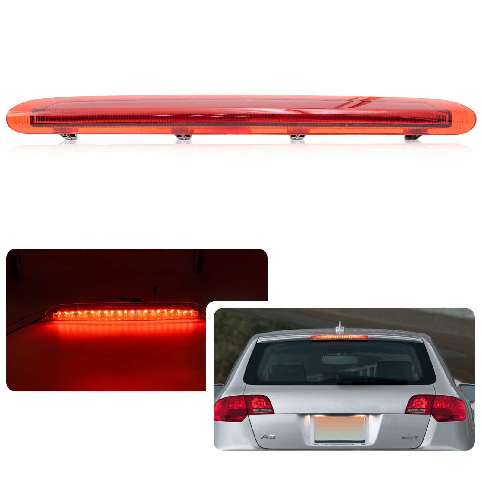njssjd 1 x rote Linse LED 3. Bremsleuchte, hohe Halterung, Bremslicht für A-udi A3 S3 Sportback 2004–2013, Heckklappe, hohes drittes Bremslicht njssjd 1 x rote Linse LED 3. Bremsleuchte, hohe Halterung, Bremslicht für A-udi A3 S3 Sportback 2004–2013, Heckklappe, hohes drittes Bremslicht von njssjd