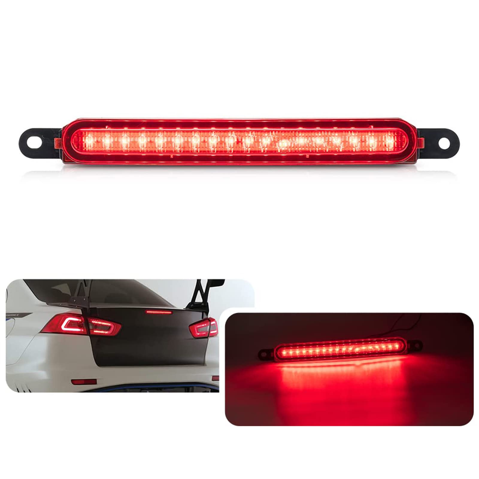 1 x rotes LED-Bremslicht mit hoher Halterung für Mitsubishi Lancer Sedan EVO X Galant 18 SMD Heckbremsleuchte 1 x rotes LED-Bremslicht mit hoher Halterung für Mitsubishi Lancer Sedan EVO X Galant 18 SMD Heckbremsleuchte von njssjd