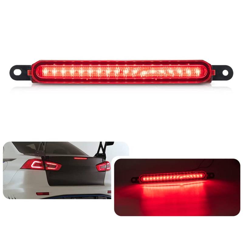 1 x rotes LED-Bremslicht mit hoher Halterung für Mitsubishi Lancer Sedan EVO X Galant 18 SMD Heckbremsleuchte von njssjd