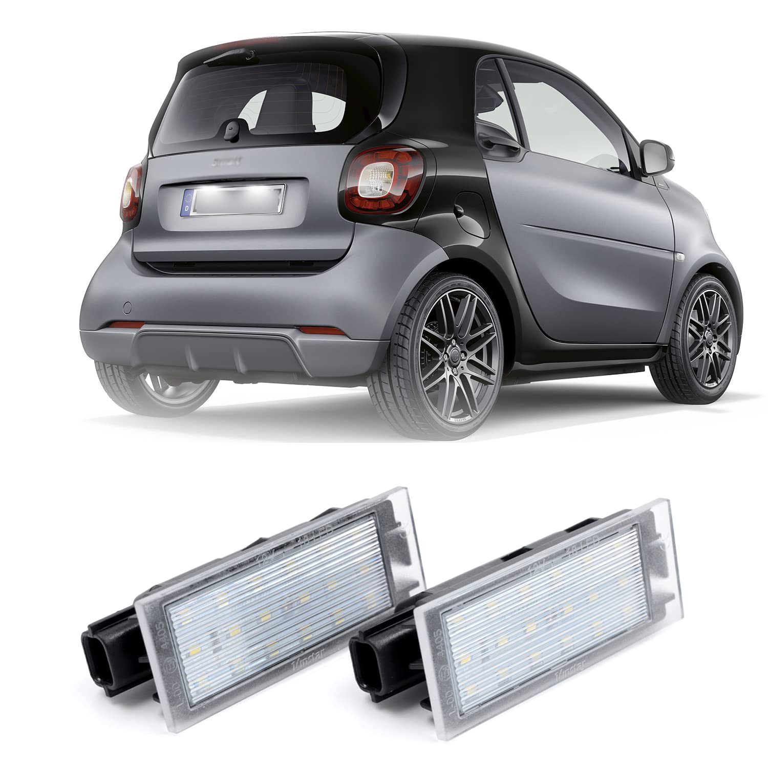 njssjd 2Pcs Auto LED Nummernschild Lichter Für Smart Fortwo Forfour 453 Für B/enz Citan W415 Tag Lampe OEM # 4159062300 von njssjd