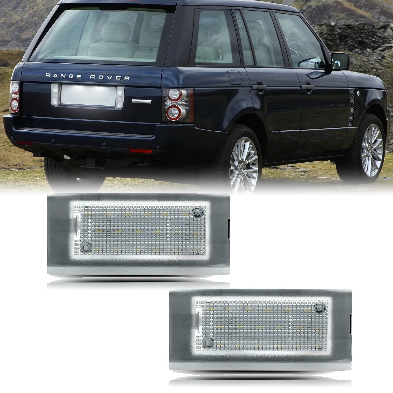 njssjd 2 stücke LED Kennzeichenbeleuchtung für Range Rover L322 2003 2004 2005 2006 2007 2008 2009 2010 2011 2012 SMD Heckleuchte OEM # XFJ000020 von njssjd