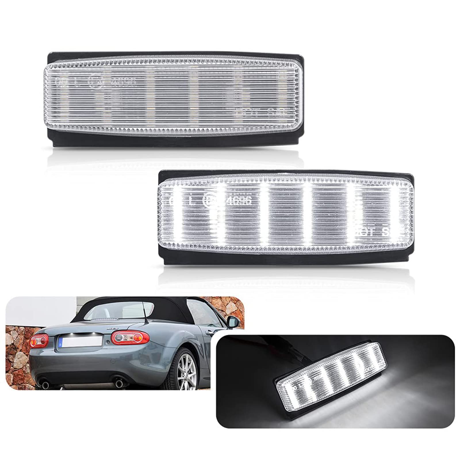 njssjd LED-Kennzeichenbeleuchtung für 124 Spider Abarth ab 2017, für MK3, Mazda Miata MX-5 NC 2006–2015, Canbus fehlerfrei, 2 Stück von njssjd