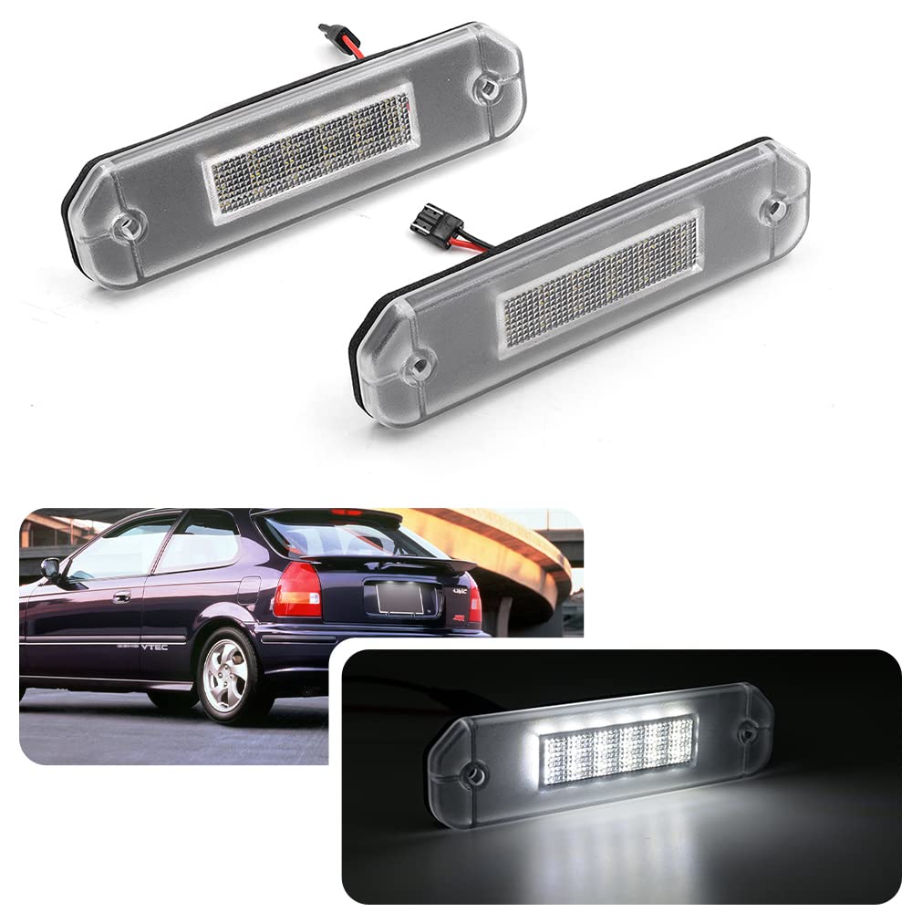 njssjd 2 x LED-Kennzeichenbeleuchtung für Hon/da MK6 VI Civic EJ EK EM Del Sol EH EG 18SMD 6000K Xenon Weiß Heckleuchte OEM 34100S04A01 njssjd 2 x LED-Kennzeichenbeleuchtung für Hon/da MK6 VI Civic EJ EK EM Del Sol EH EG 18SMD 6000K Xenon Weiß Heckleuchte OEM 34100S04A01 von njssjd