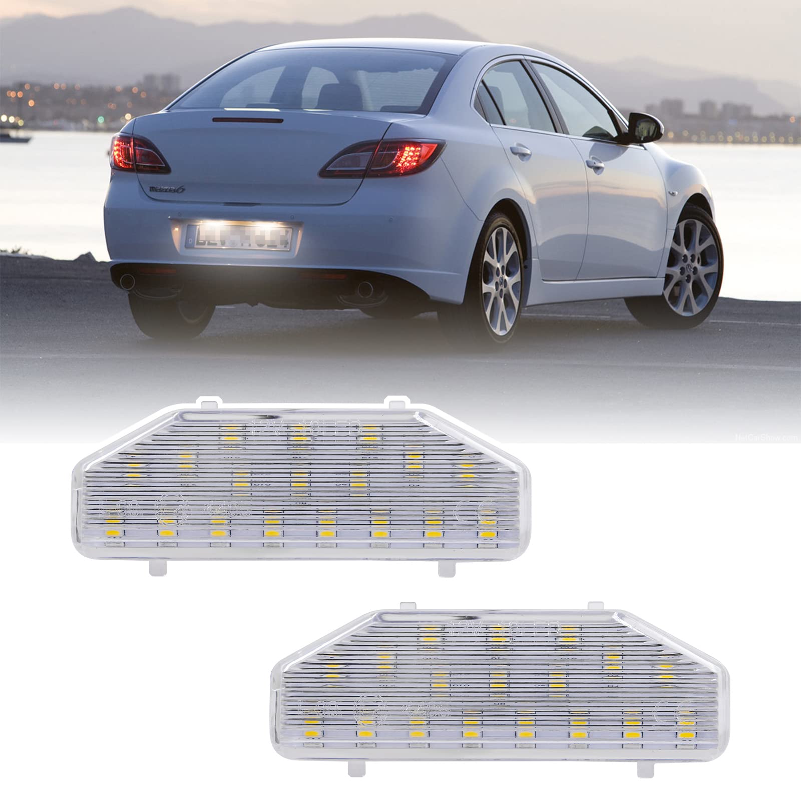 2 x LED-Kennzeichenbeleuchtung für Mazda 6 RX-8 04–12 für Mazda 6 2006–2011. von njssjd
