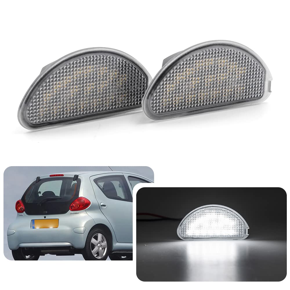 njssjd 2 x LED-Kennzeichenbeleuchtung für Toyota Aygo SMD 6000 K 2005–2014, Hochleistungs-Rücklicht, OEM-Nr. 81270-0H010 von njssjd