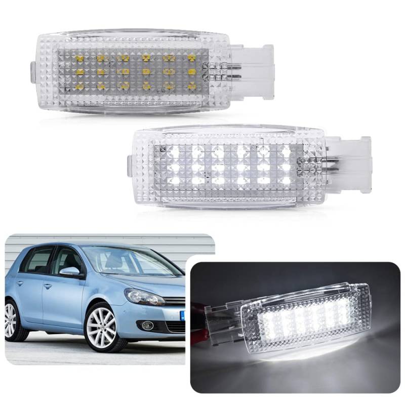 LED-Sonnenblende, Kosmetikspiegel, Innenbeleuchtung für VW Golf MK4 MK5 MK6 MK7 Pa/ssat CC B5 B6 B7 Polo Ti/Guan Touran EOS für Skoda Superb Seat Leon Toledo, 2 Stück von njssjd