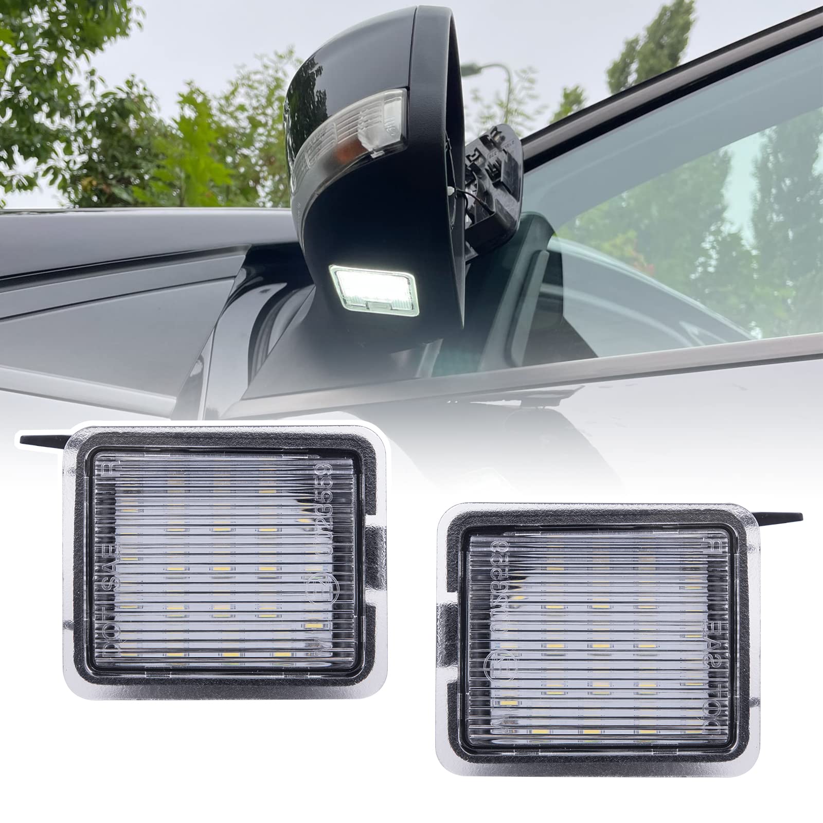 2 x LED-Unterseitenspiegel-Rückspiegel-Lampe für Ford Mondeo MK4 MK5 Focus MK3 C-Max MK2 Kuga MK1 MK2 Escape von njssjd