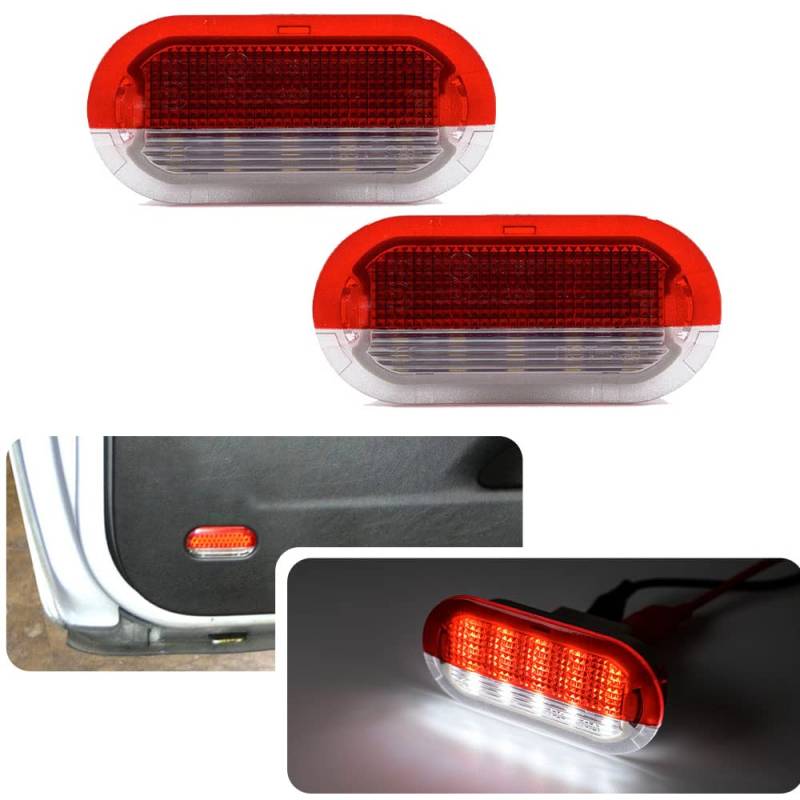 njssjd LED-Beleuchtung für Golf MK3, MK4, Beetle, Cabrio, Jetta, Bora, Polo, Sharan, Vento, Skoda Octavia, Seat, Weiß/Rot, 2 Stück von njssjd